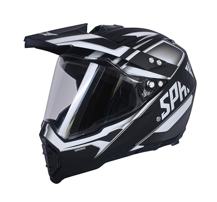 Vista trasera de CASCO MOTOCROSS JCH MOTOS  BLANCO / NEGRO MATE